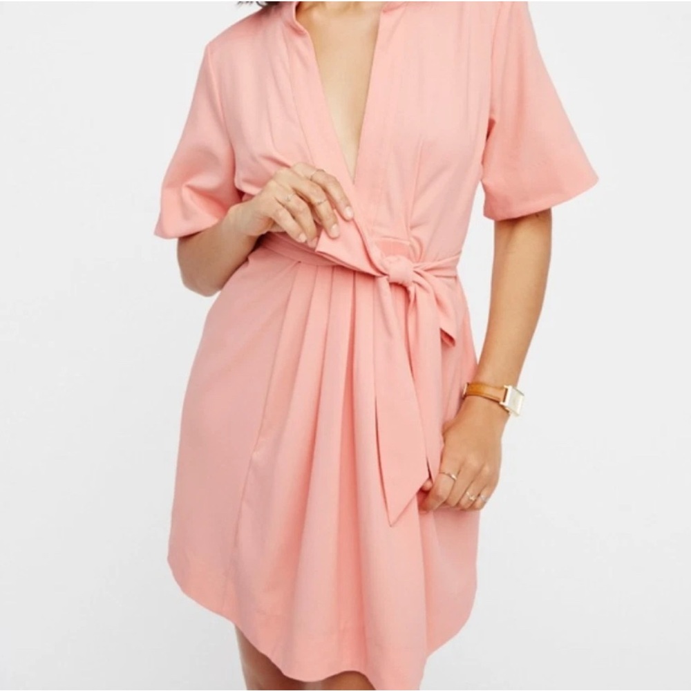 Free People Women's Plush Pink
"There You‎ Go" Belted Mini Dress